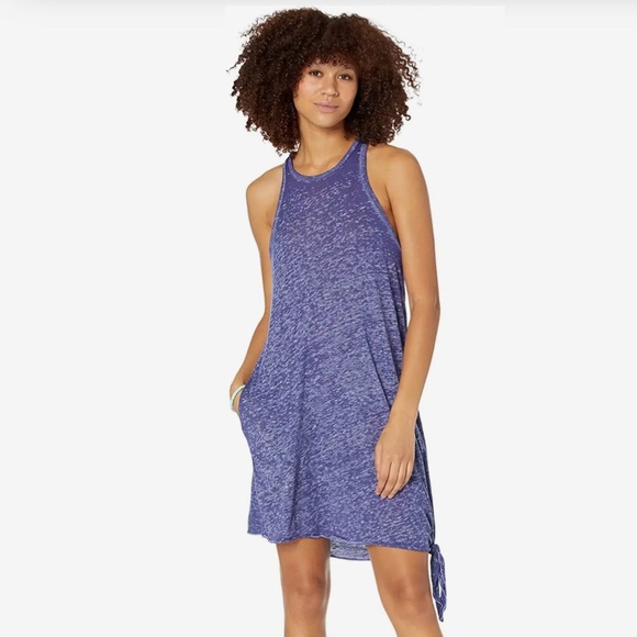 BECCA Dresses & Skirts - Becca by Rebecca Virtue Beach Date Tie Side High Neck Mini Dress Cover-Up Sz M-L